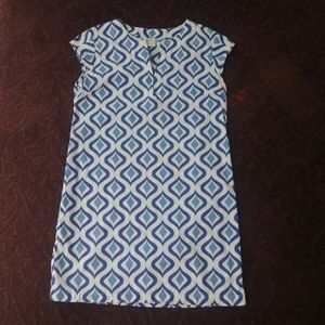 Three Islands Shift Dress Small Cap Sleeve Tunic lightweight 100% cotton